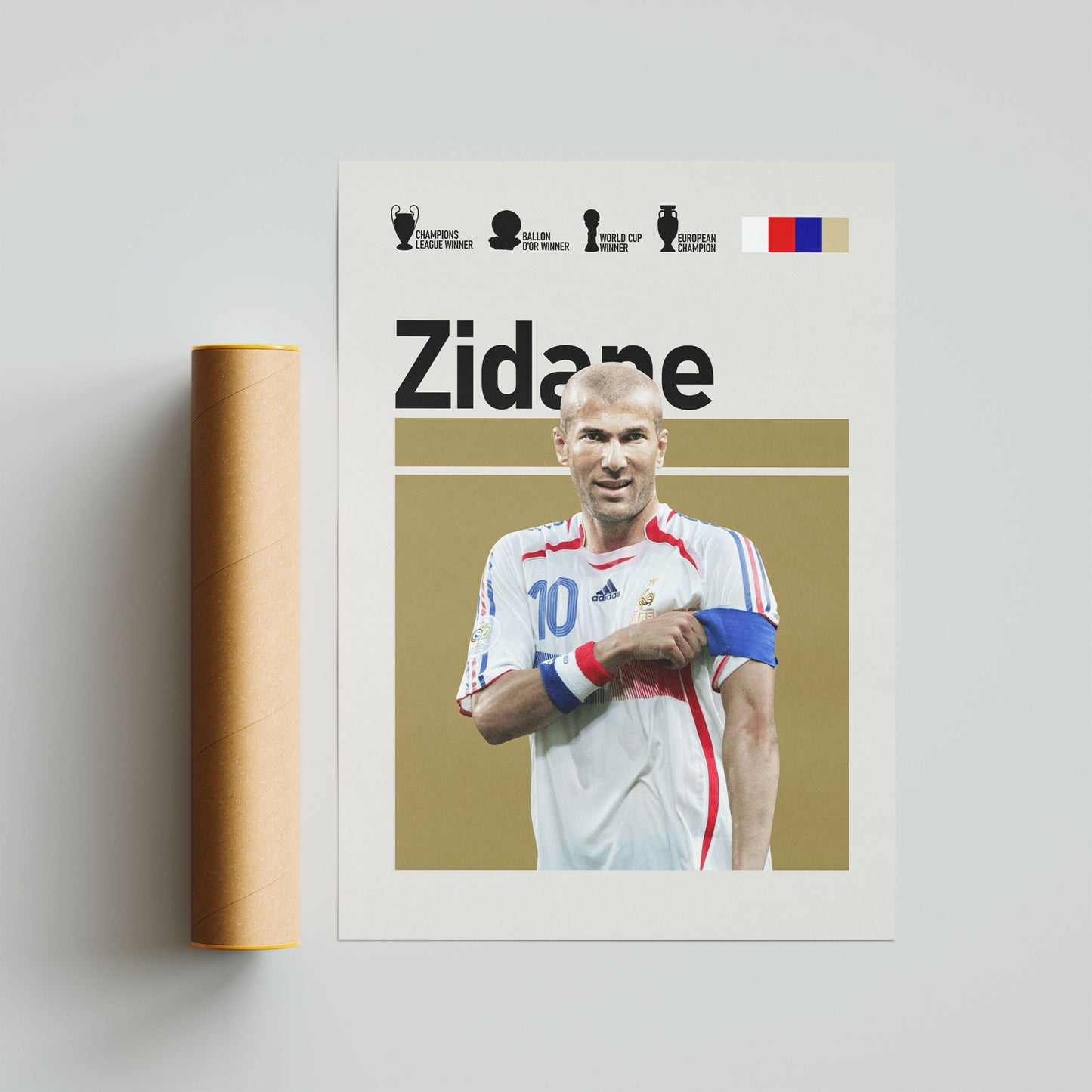 Zinedine Zidane World Cup Football Poster