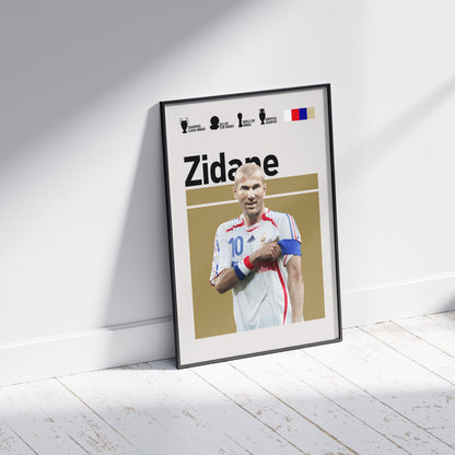 Zinedine Zidane World Cup Football Poster