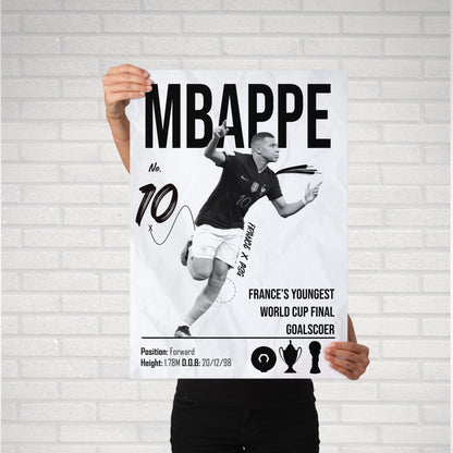 Kylian Mbappe Football Poster