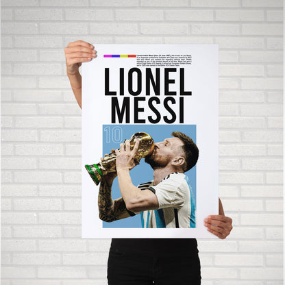 Affiche de football de la Coupe du monde de Lionel Messi