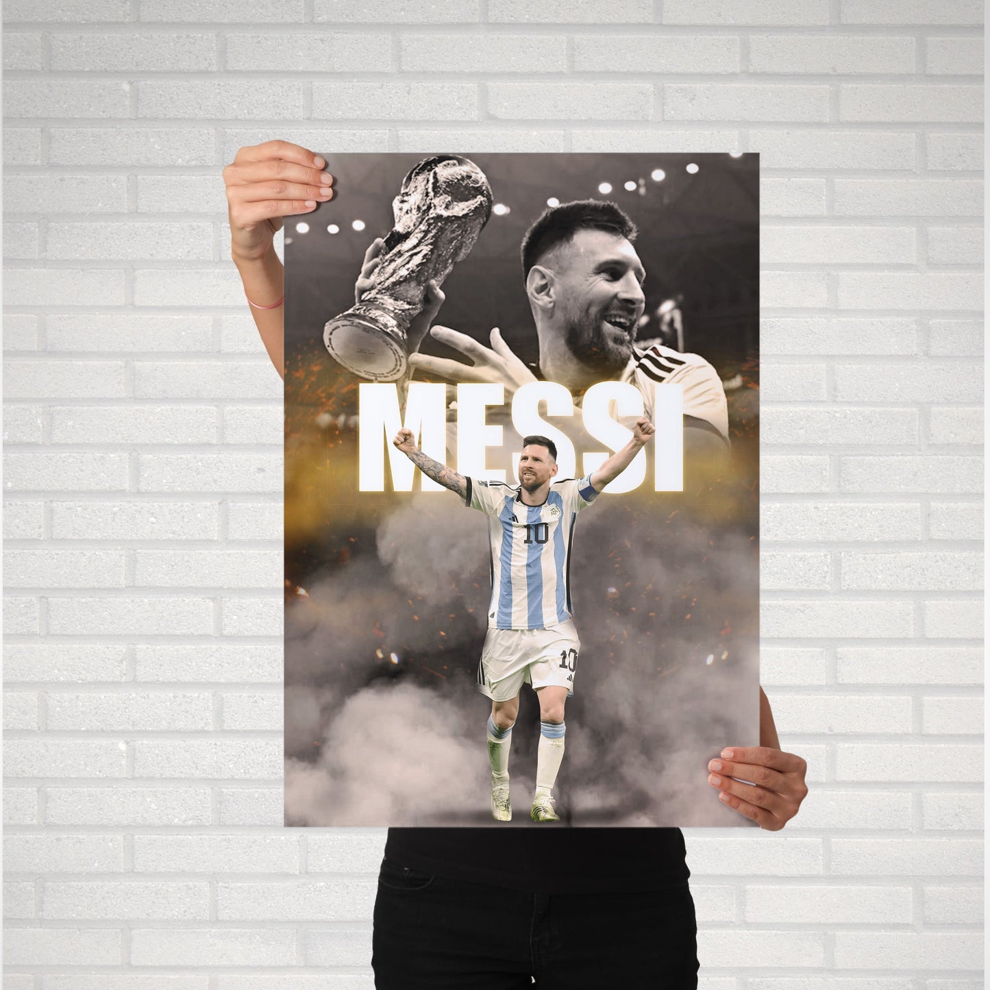 Lionel Messi World Cup Football Poster