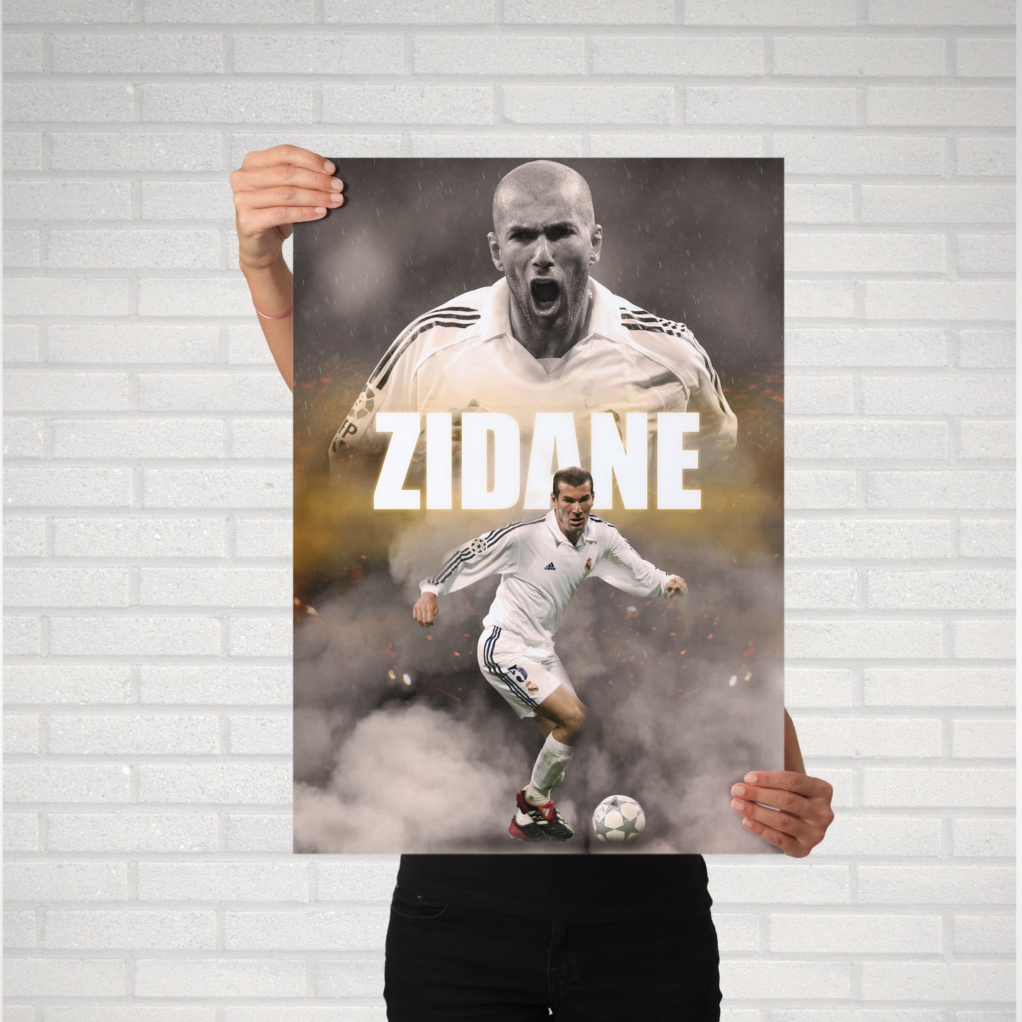 Zinedine Zidane Real Madrid Football Poster