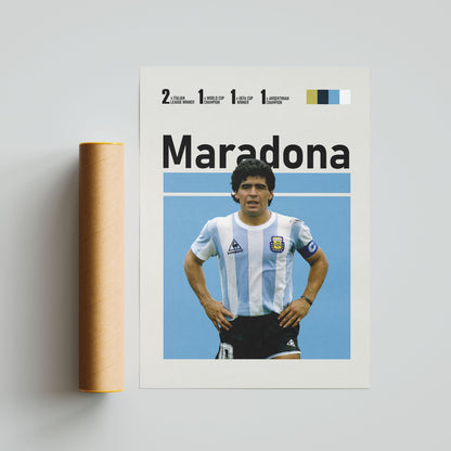 Diego Maradona Argentina Football Poster