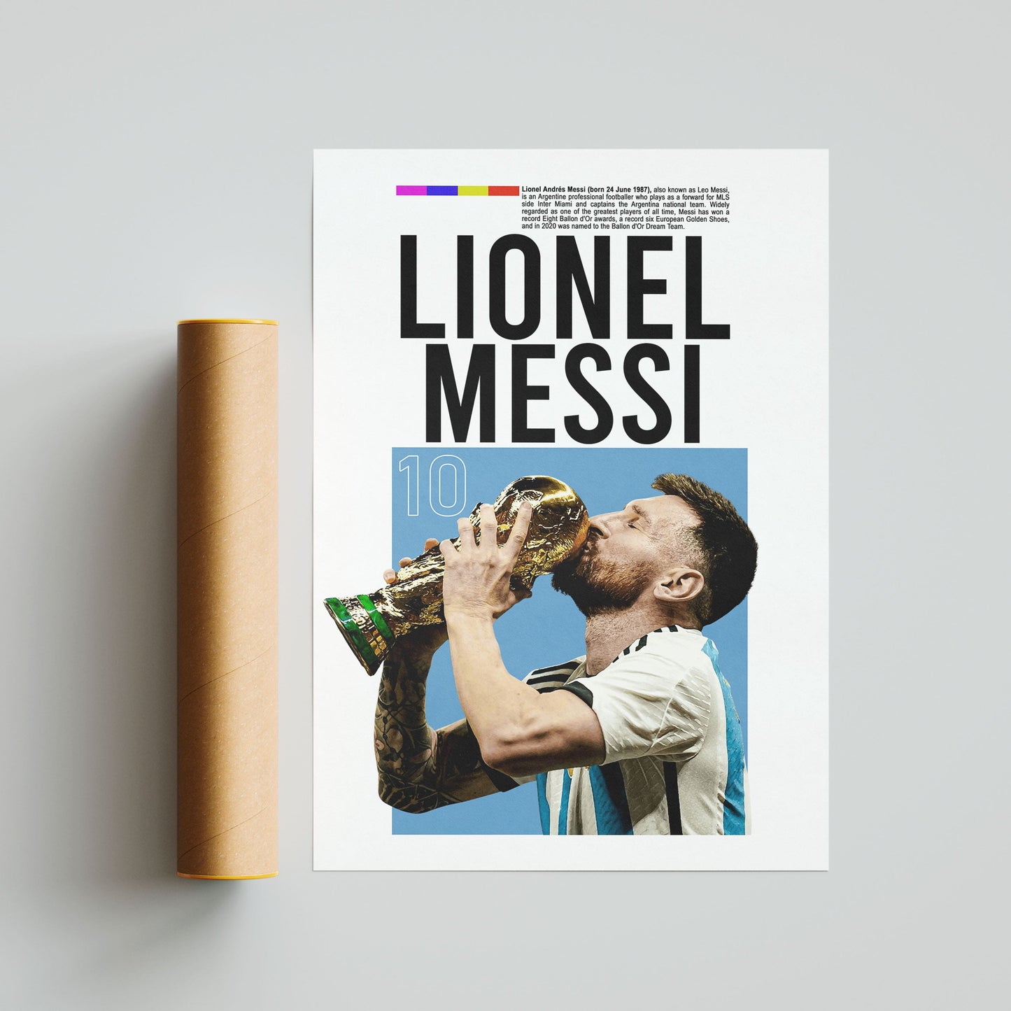 Affiche de football de la Coupe du monde de Lionel Messi