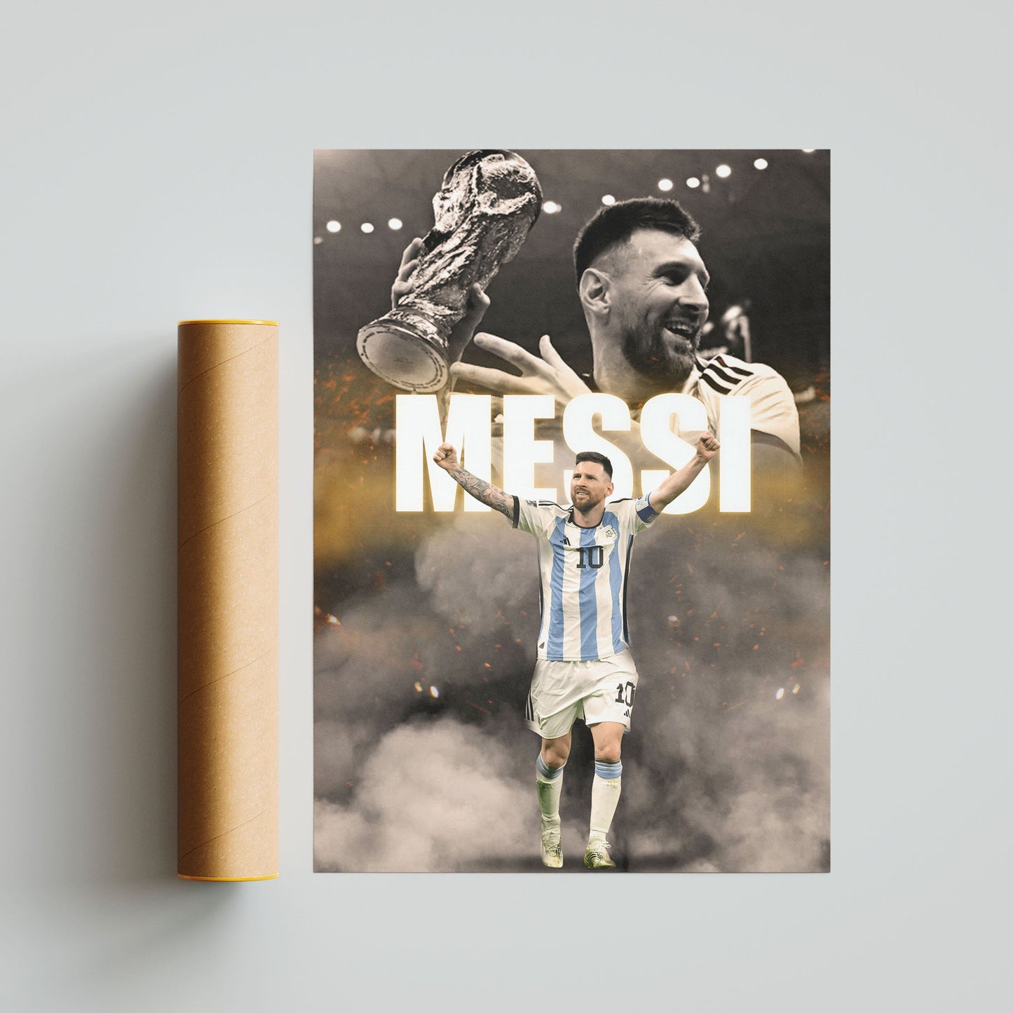 Lionel Messi World Cup Football Poster