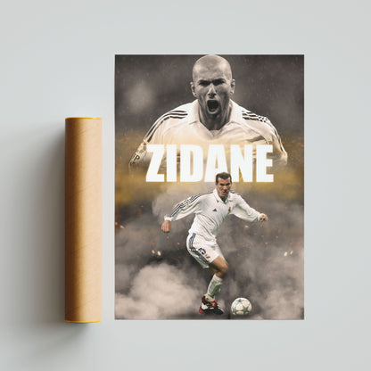 Zinedine Zidane Real Madrid Football Poster